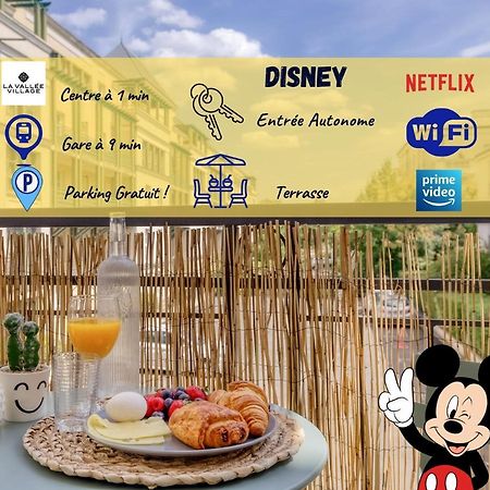 Le bleu, très bien situé 1mn centre commerciale, Disney PARKING GRATUIT Serris Exterior foto