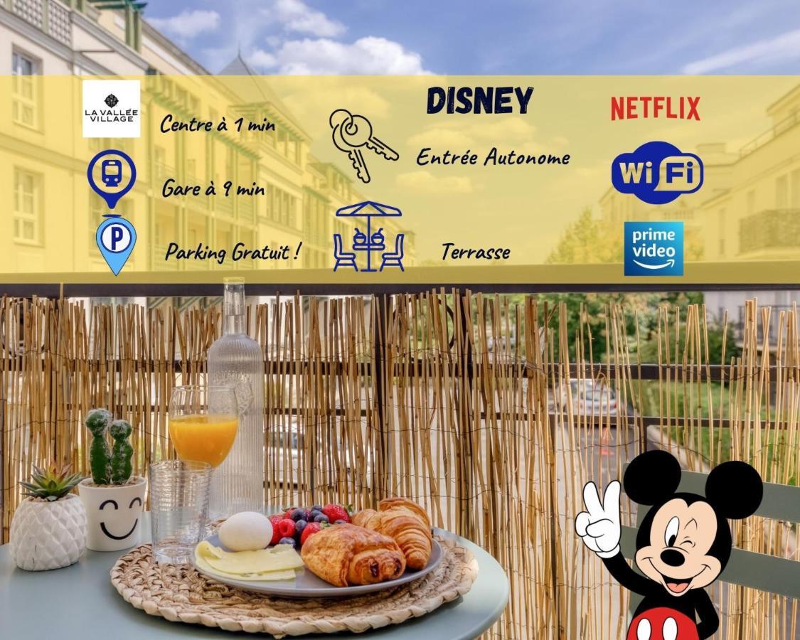 Le bleu, très bien situé 1mn centre commerciale, Disney PARKING GRATUIT Serris Exterior foto
